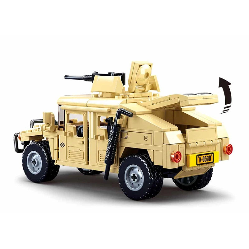 Sluban HUMMER H2 Raider Buggy SWAT Military Vehicle Army Soldier Car Model Building Blocks Kids Educate DIY Bricks Toy Gift