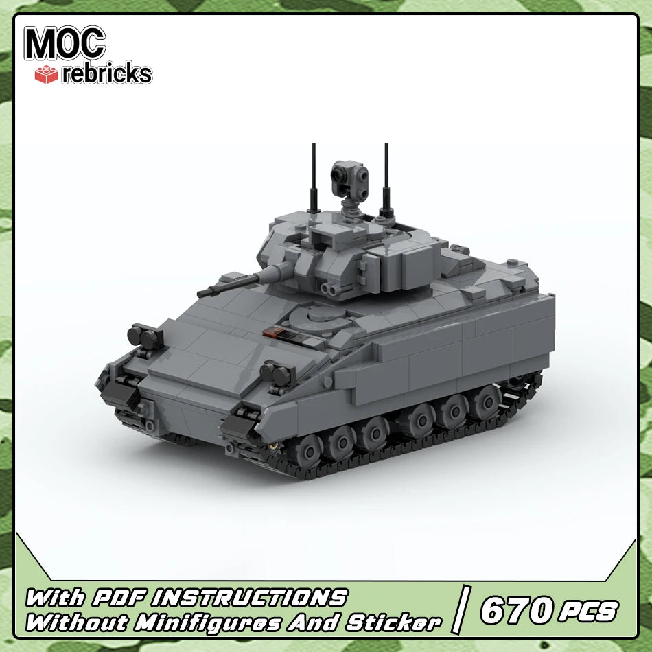 Military Vehicles Series United States M2/M3 Tank MOC Building Block Model Collection Experts High Difficulty Puzzle Bricks Toys