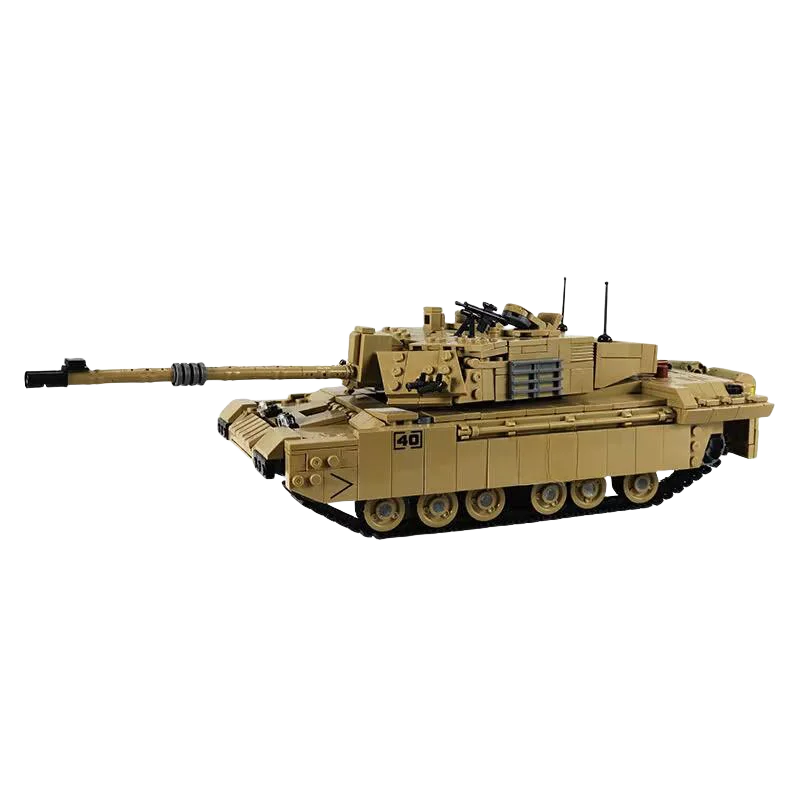 Building Block Military Series UK Challenger 2 Main Battle Tank Model DE Leopard 2A6 Boys' Assembly Brick Birthday Toy