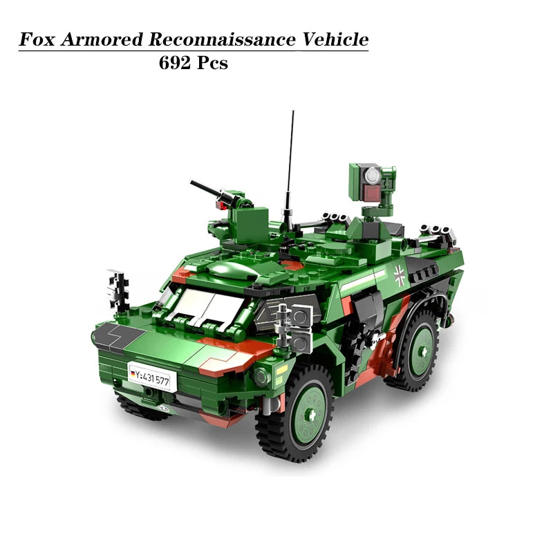 The German Military Weapon Army Weasel Infantry Leopard 2A6 Tank MAN KAT1 8x8 Building Blocks Bricks Toys Compatible With LEGO