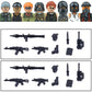 City Accessories MOC Modern Villain Gangster Figures Bazooka Building Block Soldier Mask Helmet Guns Military Weapon Bricks Toys