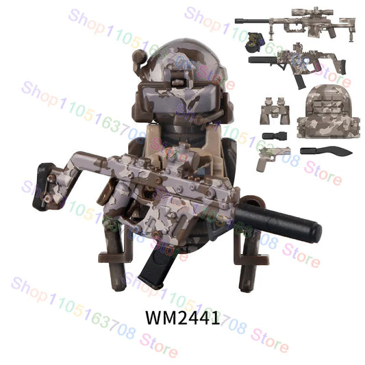 MOC Military Building Blocks Bricks Anime Mini Action Soldier Accessories Figures Diy Assembly Toys Christmas Gifts WM6147