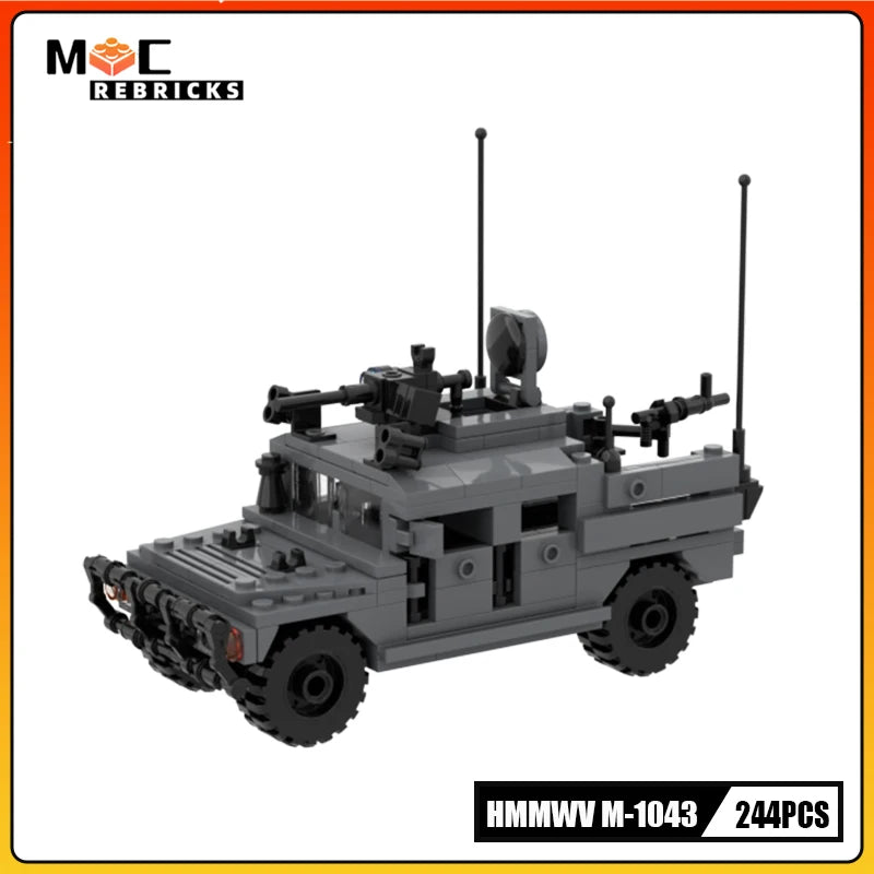 MOC Building Block Military Vehicle Hummer M-1043 Armored SWAT Special Forces Vehicle Model Originality Bricks Boy Toy Xmas Gift
