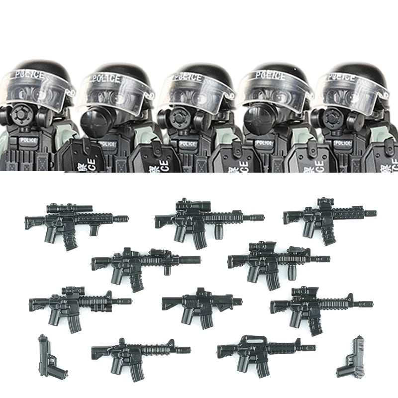 City Police China PTU Special Forces Building Blocks Assault Soldier CTRU Figures Gas Defense Mask Military Weapons Bricks Toys