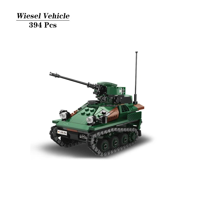 The German Military Weapon Army Weasel Infantry Leopard 2A6 Tank MAN KAT1 8x8 Building Blocks Bricks Toys Compatible With LEGO
