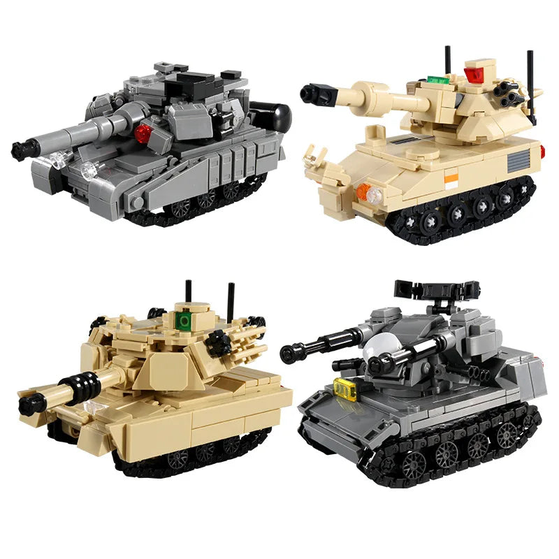 Military series main battle tank building block model challenge leopard 2A7+ ten tank boy children's toy gift