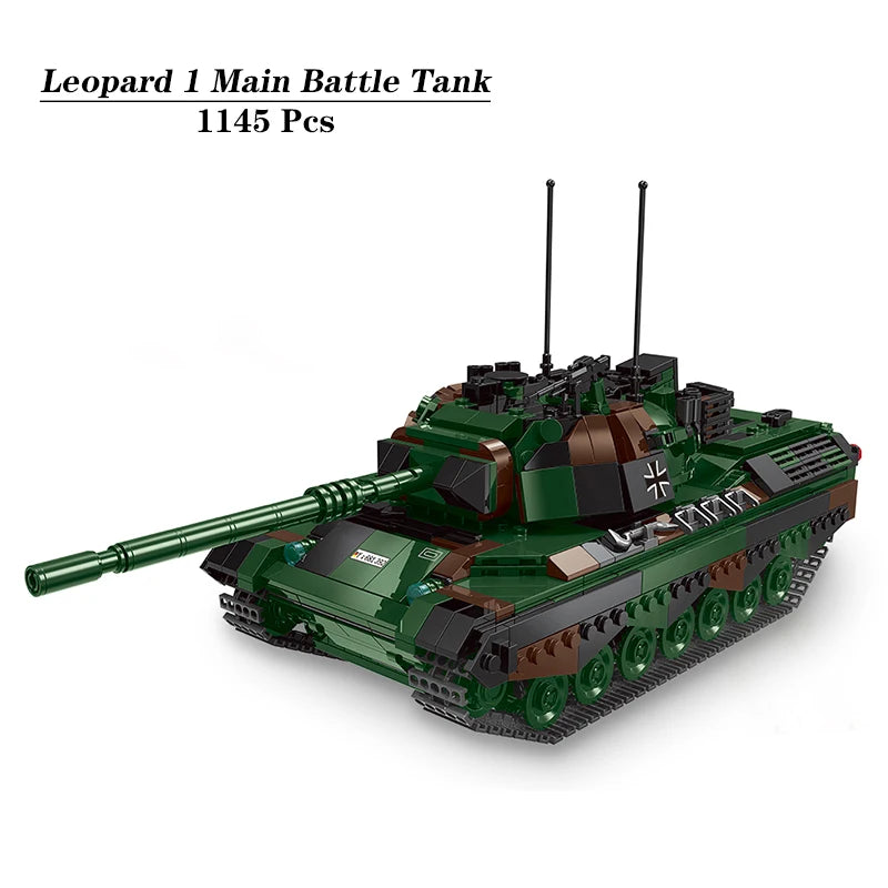The German Military Weapon Army Weasel Infantry Leopard 2A6 Tank MAN KAT1 8x8 Building Blocks Bricks Toys Compatible With LEGO
