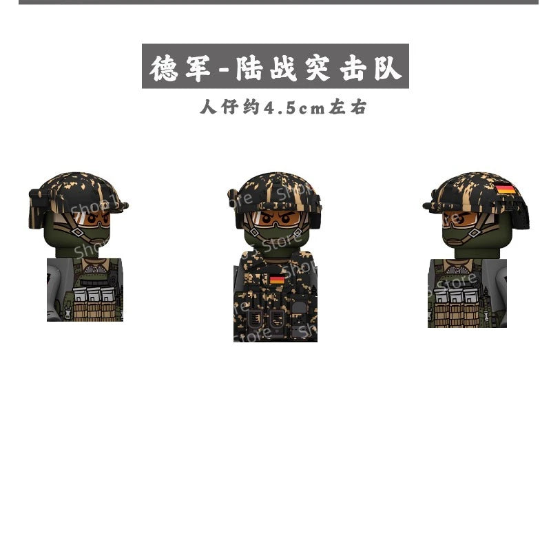MOC Military Building Blocks Doll Israeli Special Forces German Soldiers Commando Third-party Doll Toy Ornaments Collection