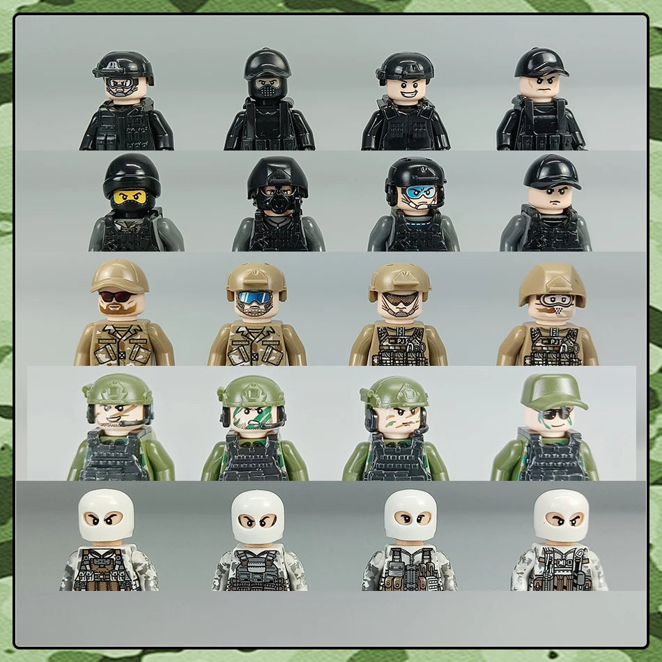 Modern Military Series Britain Jackal Armoured Wheeled Vehicle With Figures MOC Building Block Puzzle Bricks Toys Children Gifts