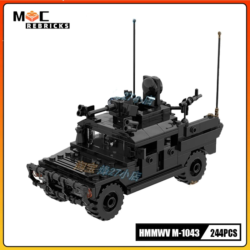 MOC Building Block Military Vehicle Hummer M-1043 Armored SWAT Special Forces Vehicle Model Originality Bricks Boy Toy Xmas Gift