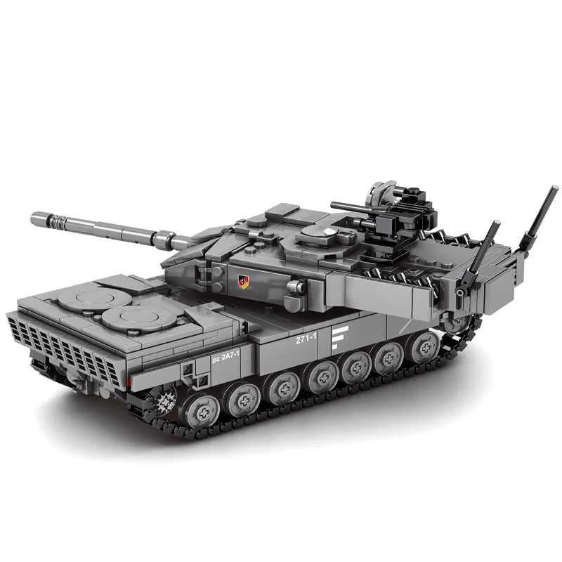 Military series main battle tank building block model challenge leopard 2A7+ ten tank boy children's toy gift