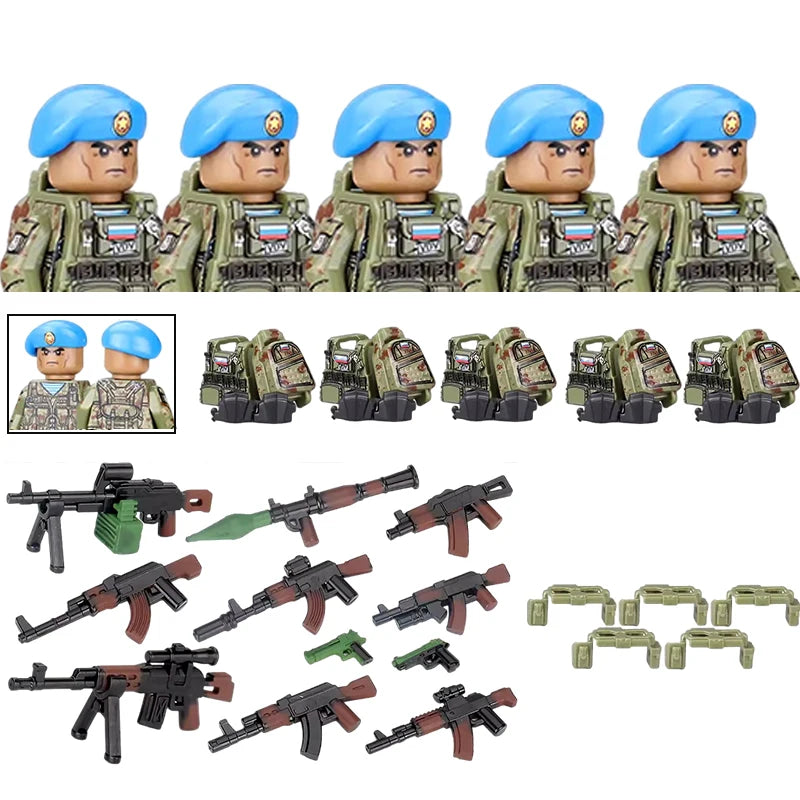 City Special Forces Figures Building Blocks British Special Air Service US Russia SWAT Army Soldiers Military Weapons Bricks Toy