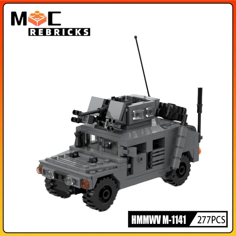 WW2 US Military Armored Vehicle M1114 MOC Building Block Army Special Forces Cars Model DIY Bricks Toys Children's Gifts