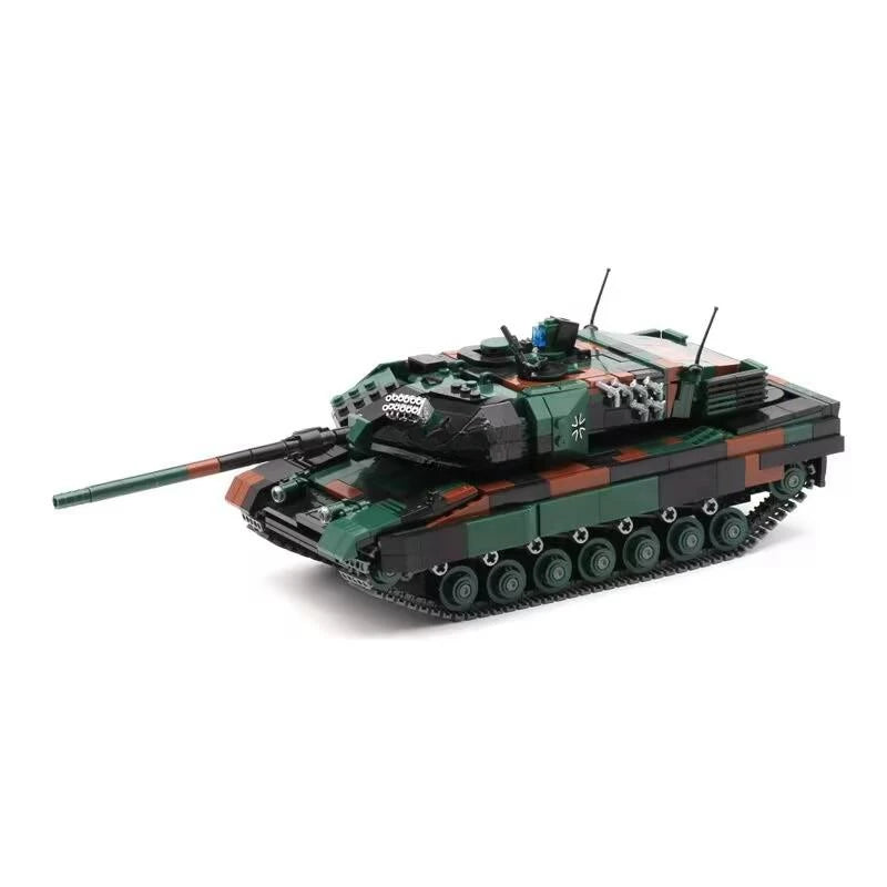 Building Block Military Series UK Challenger 2 Main Battle Tank Model DE Leopard 2A6 Boys' Assembly Brick Birthday Toy