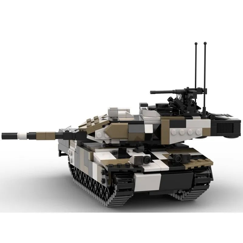 MOC Military Series High Leopard 2 Tank Building Block Model Hand-assembled Boy Love Collecting Bricks Toy Model