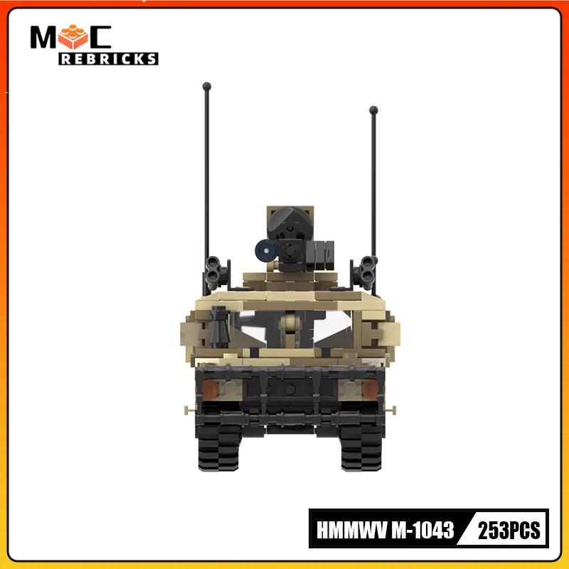 MOC Building Block Military Vehicle Hummer M-1043 Armored SWAT Special Forces Vehicle Model Originality Bricks Boy Toy Xmas Gift