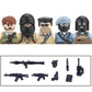 City Accessories MOC Modern Villain Gangster Figures Bazooka Building Block Soldier Mask Helmet Guns Military Weapon Bricks Toys