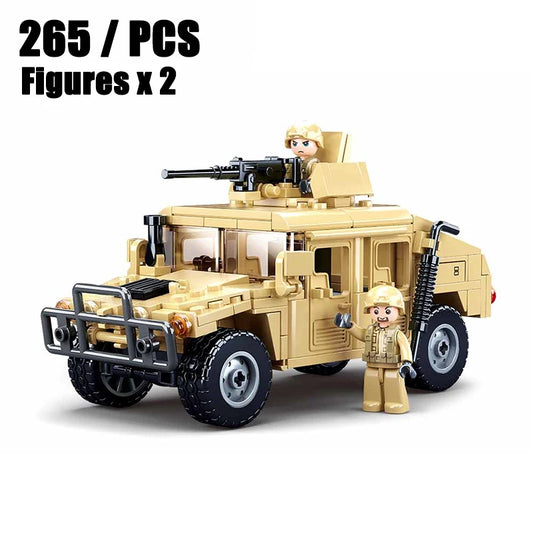 Sluban HUMMER H2 Raider Buggy SWAT Military Vehicle Army Soldier Car Model Building Blocks Kids Educate DIY Bricks Toy Gift