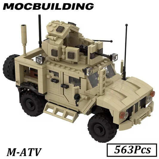 M-ATV Military Vehicle Car Truck Model MRAP MOC Building Blocks Brick Display Toys Gift