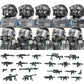 City Police China PTU Special Forces Building Blocks Assault Soldier CTRU Figures Gas Defense Mask Military Weapons Bricks Toys